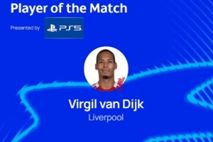 1进球6解围，范戴克当选利物浦5-1客胜法兰克福全场最佳球员