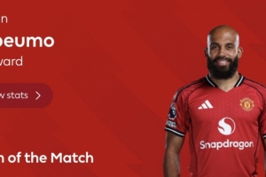 💪继续努力！姆伯莫当选为曼联客战森林全场比赛最佳球员