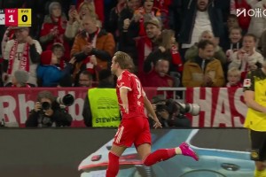 大英帝星德比建功！凯恩头球攻破多特城门！基米希角球送助攻！